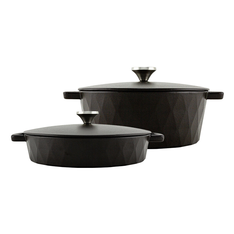 Pack Olla y Olla baja 28cm Diamond Negro – Hearthstone Cookware