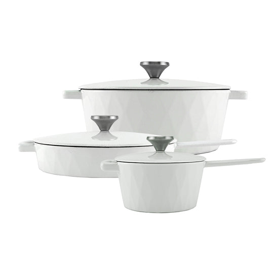 Pack Olla y Sartén 26cm + Cazo 18cm Diamond Blanco