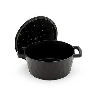 Olla de hierro fundido 24 cm Diamond – Negro satinado